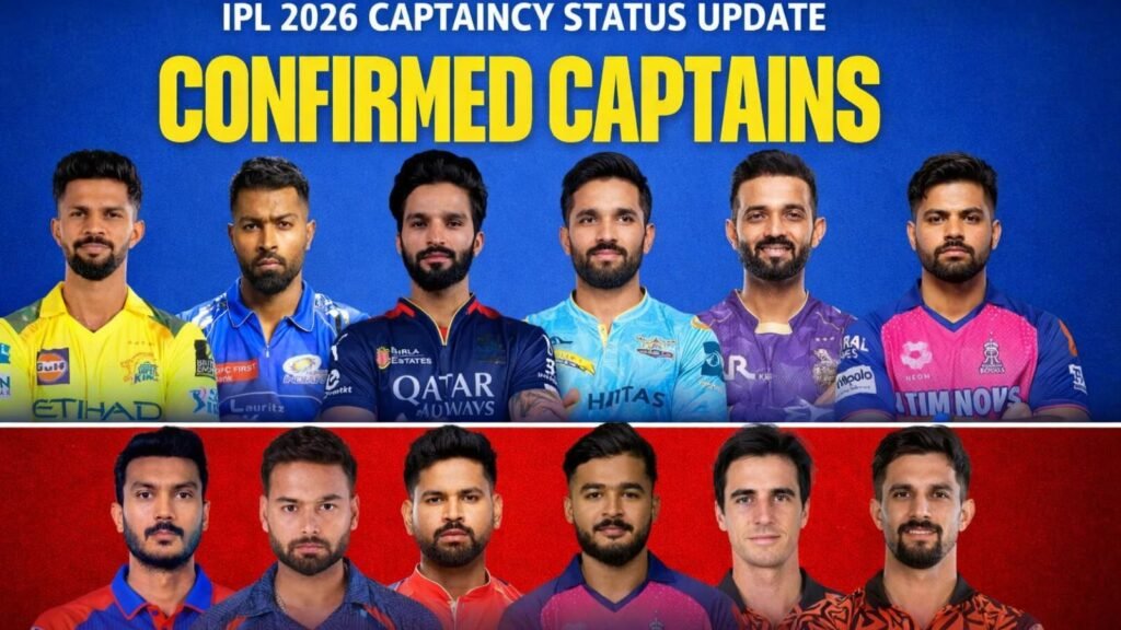 IPL Team Captains 2026 Confirmed